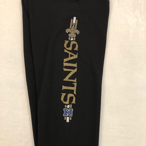 NFL Team Apparel New Orleans Saints Football Black Lounge Sweatpants Mens Size M - Picture 2 of 8